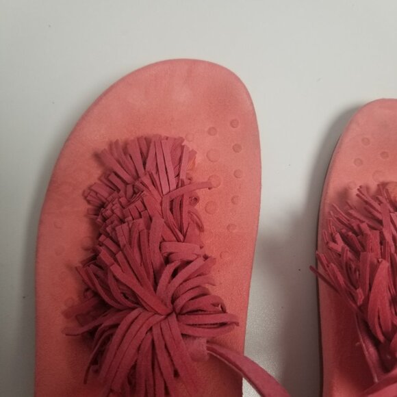 Vionic Sosha Pom Pom Fringe Women's Pink Thong Sandals Sz 7 - Picture 7 of 13